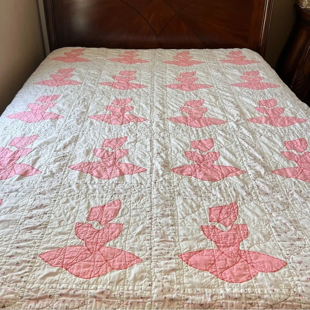 Vintage Handmade Cotton Parasol Petticoat Quilt.